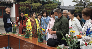 迎泽公园插花艺术展喜迎两节