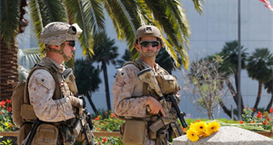 美海军陆战队进驻洛杉矶执勤