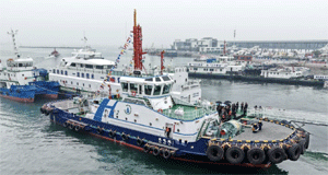 国内首艘“零排放”氢电拖轮在青岛入列